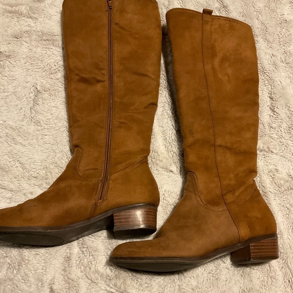JUST Fab Saddle Brown Knee Boots